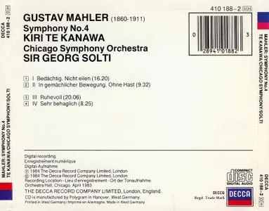 Georg Solti, Chicago Symphony Orchestra, Kiri Te Kanawa - Mahler: Symphony No. 4 (1984)