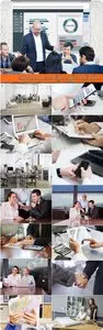 Businessman working in office stock photo