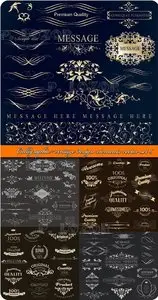 Calligraphic vintage design elements vector set 6