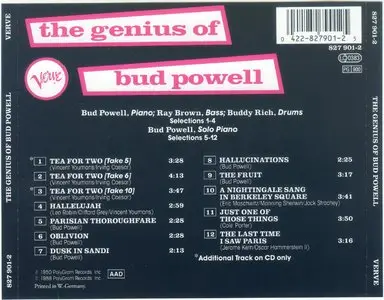 Bud Powell - The Genius of Bud Powell (1951) {Verve 827 901-2 rel 1988}