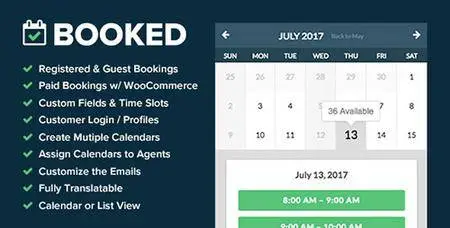 CodeCanyon - Booked v1.9.12 - Appointment Booking for WordPress - 9466968