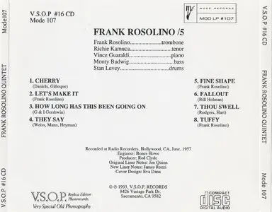 Frank Rosolino Quintet - 5 (1957) [Remastered 1993]