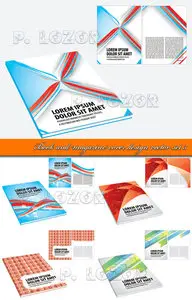 Book and magazine cover design vector set 3