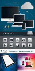 Vectors - Computers Backgrounds Set