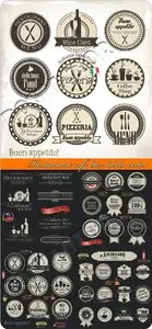 Restaurant cafe bar labels vector