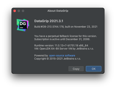 DataGrip 2021.3.1 macOS
