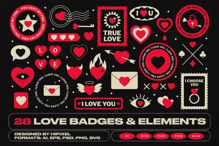 EE - Love Badges & Elements UASCZJY