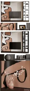 3dsky - Wall Composition TV Zone Set 5977599 - 3D Model