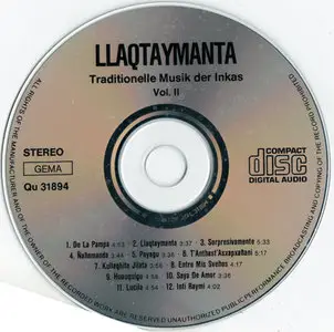 Llaqtaymanta - Traditionelle Musik der Inkas Vol.2 (Not On Label Qu 31 894) (GER 1992)