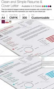 GraphicRiver 2-Piece Clean Simple Resume with Cover Letter