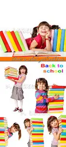 Back to school - girl with books photo