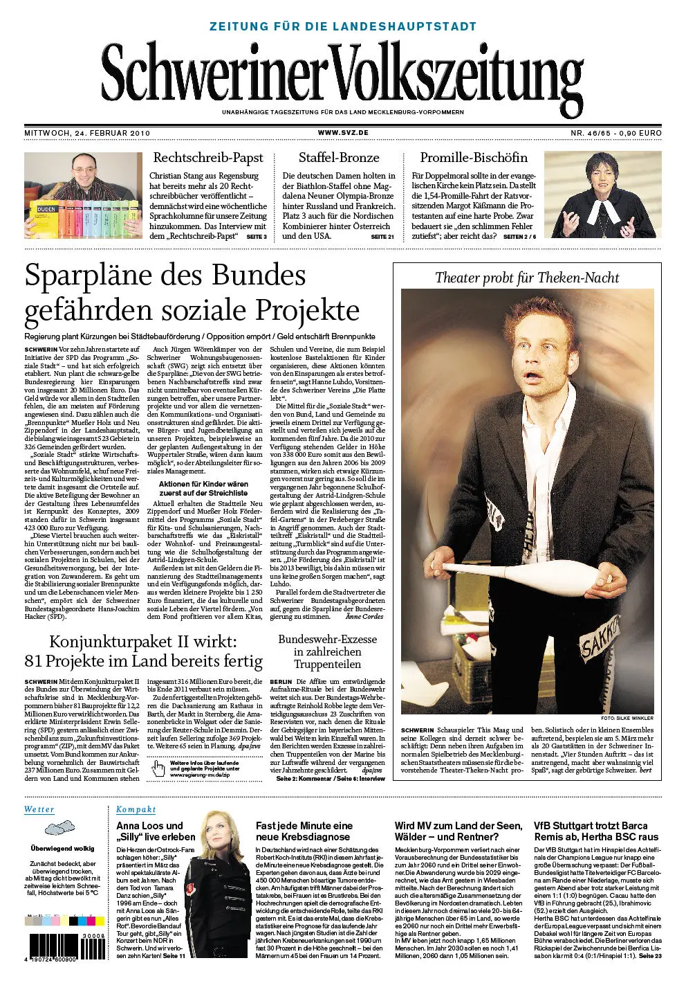 Schweriner Volkszeitung 24.02.2010 (Ausgabe Stadt Schwerin)