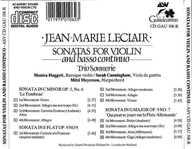 Trio Sonnerie - Leclair: Sonatas for Violin (1984)