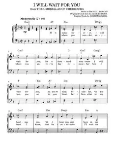 I will wait for you - Michel Legrand (Easy Piano)