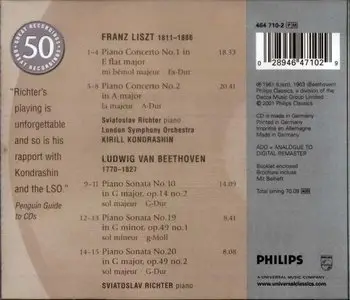Liszt: Piano Concertos; Beethoven: Piano Sonatas Nos. 10, 19 & 20 / Sviatoslav Richter, LSO & Kirill Kondrashin (2001)