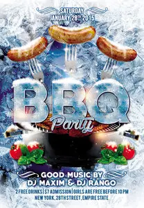 Flyer PSD Template - Winter BBQ Party