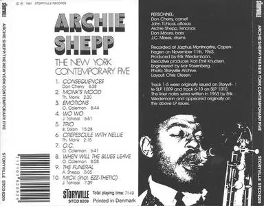 Archie Shepp/The New York Contemporary Five - s/t (1972) {1991 Storyville}