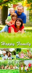 Stock Photo - Happy Family Outdoors