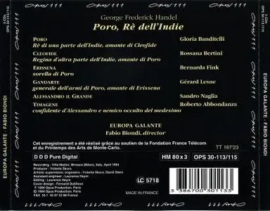 Fabio Biondi, Europa Galante - Handel: Poro, Rè dell'Indie (1994)