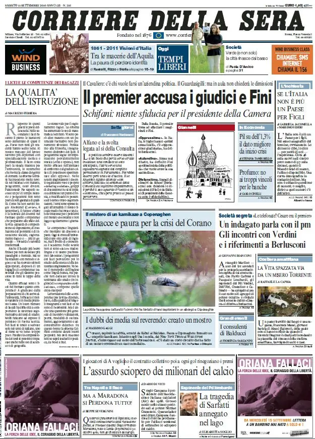 Il Corriere della Sera (11-09-10)