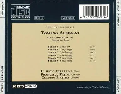 Claudio Ferrarini, Francesco Tasini, Claudio Piastra - Tomaso Albinoni: Le 6 sonate ritrovate (1996)