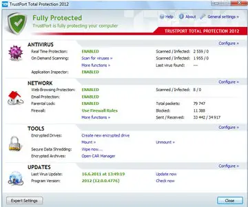 TrustPort Total Protection / Internet Security / Antivirus / USB Antivirus 2013 13.0.2.5069
