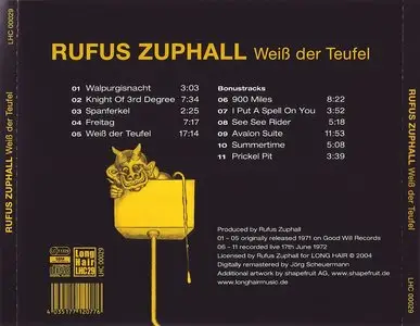 Rufus Zuphall ‎– Weiß Der Teufel (1971) [Reissue 2004]