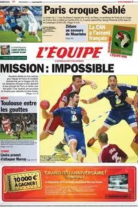 L'equipe Edition du 21 Janvier 2012