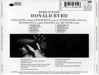 Donald Byrd - Byrd In Hand (1959) {Blue Nore RVG Edition}