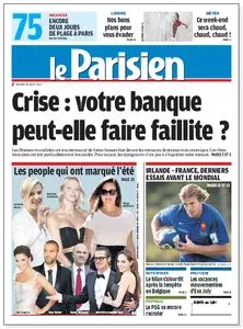 Le Parisien & Le cahier de Paris - Samedi 20 Aout 2011