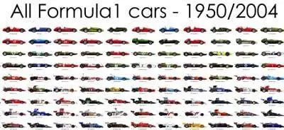 Formula 1 cars from 1950 to 2004 (poster)