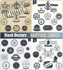 Nautical labels - Stock Vector