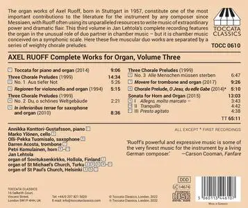 Jan Lehtola - Axel Ruoff: Complete Works for Organ, Volume Three (2022)