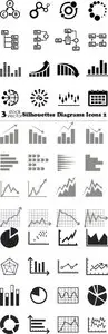 Vectors - Silhouettes Diagrams Icons 2