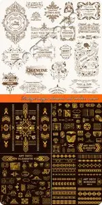 Vintage design elements and borders vector