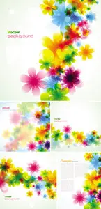 Spring Floral Cards Vector