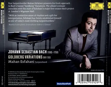 Mahan Esfahani - Johann Sebastian Bach: Goldberg Variations (2016)