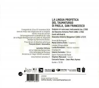 Jean-Marc Aymes, Concerto Soave - Giacomo Antonio Perti: La Lingua Profetica del Taumaturgo di Paola, San Francesco (2020)