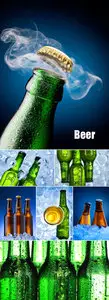 Stock Photo - Cold Beer Bottles