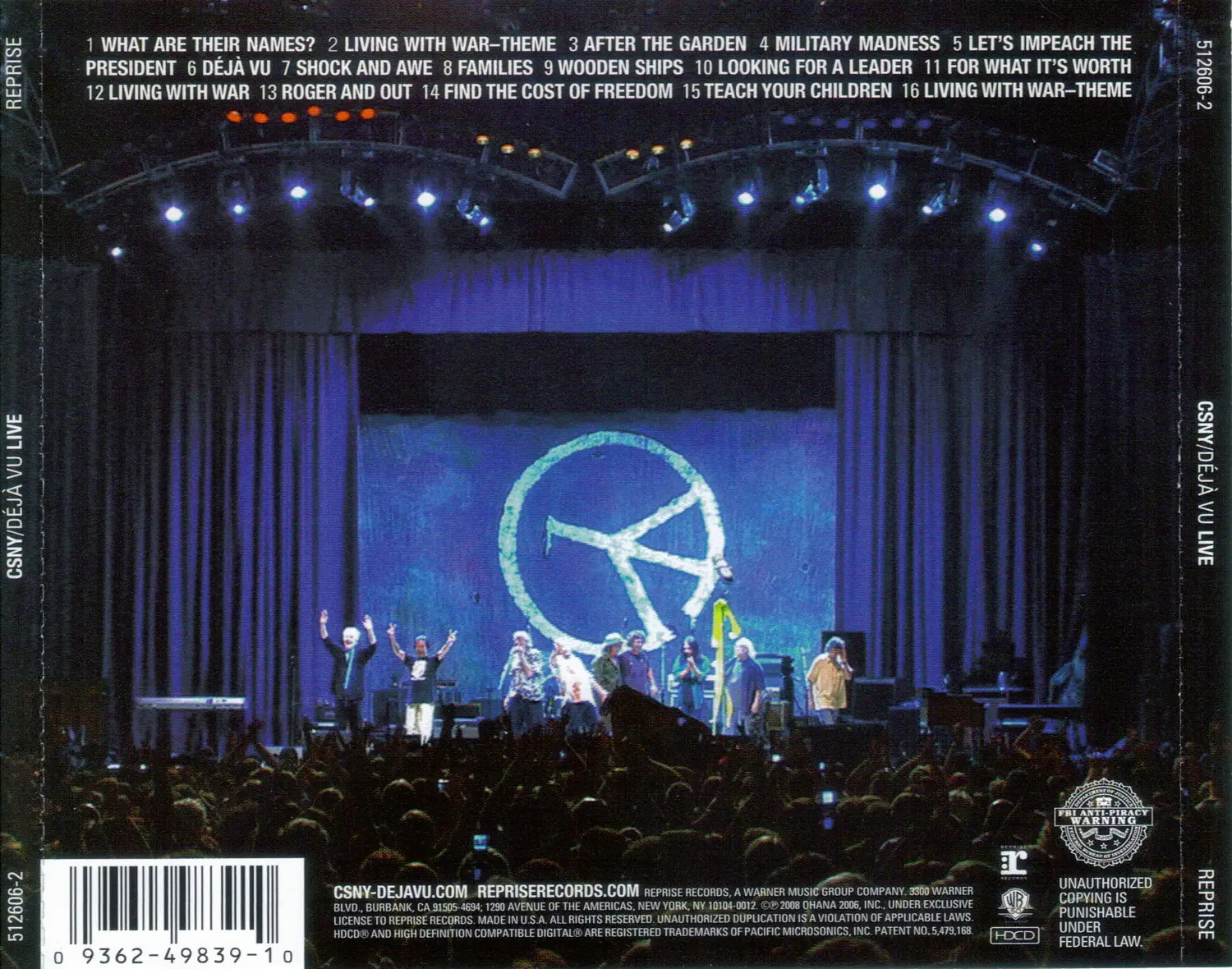 Crosby, Stills, Nash & Young - Deja Vu Live, 2008 (Reprise Records ...