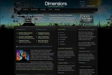 Dimensions - Nov 07 rockettheme joomla template
