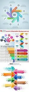 Vectors - Arrows Infographics Backgrounds 48