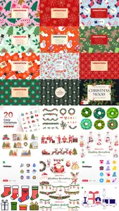 24 Christmas and Happy New Year Design Elements Bundle 7