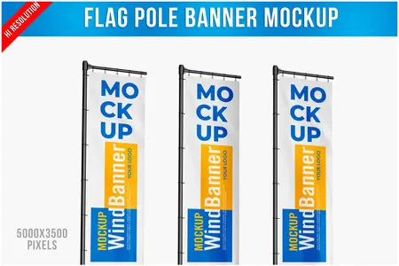 EE - Flag Pole Banner Mockup MYKKDYR