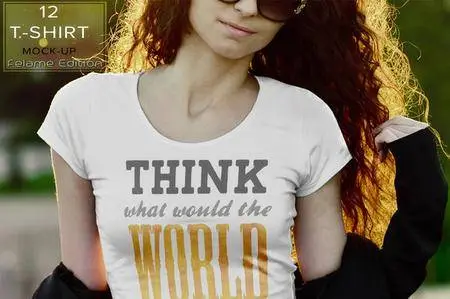 CreativeMarket - 12 T-shirt Mock Up Female Edition