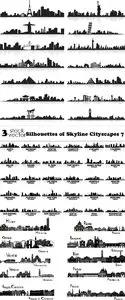 Vectors - Silhouettes of Skyline Cityscapes 7