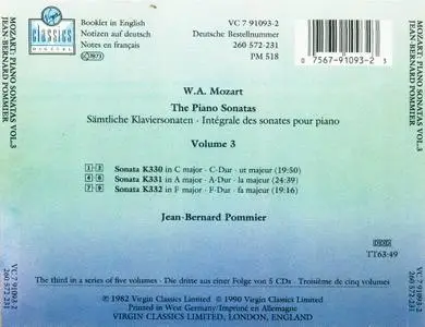 Jean-Bernard Pommier - Mozart: Piano Sonatas, Volume 3 (1990)