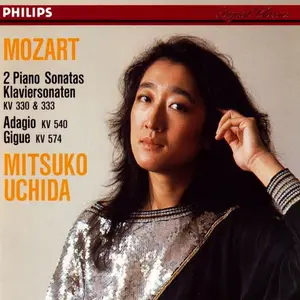 Mitsuko Uchida - Wolfgang Amadeus Mozart: 2 Piano Sonatas KV 330 & 333, Adagio KV 540, Gigue KV 574 (1985)