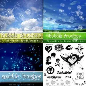 Bubble, Sparkle and others Photoshop Brushes