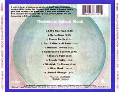 Thelonious Sphere Monk - Monk's Blues (1968) {Columbia CK53581 rel 1994}